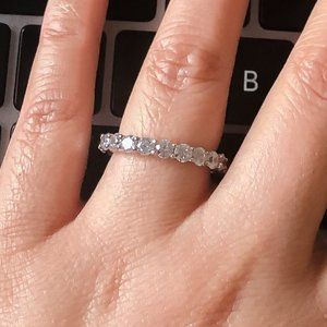 Round Cut Full Eternity Ring in Sterling Silver Promise Ring Engagement Ring